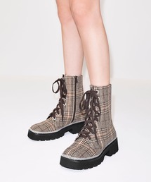 CHARLES & KEITH | チェーントリム レースアップアンクルブーツ(ブーツ)