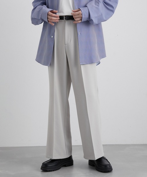 JUNRED（ジュンレッド）の「ウォームツイルワイドフレアパンツ（スラックス・メンズ・ブラック/グリーン/ベージュ系その他・S/M/L）」の2枚目の写真