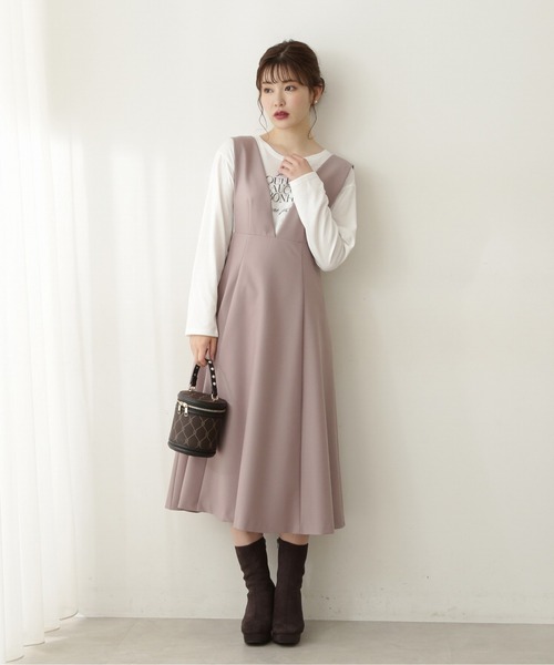 PROPORTION BODY DRESSING（プロポーションボディドレッシング）の「パールジャンスカ / 1212240915（ワンピース・レディース・ブラック/ベージュ・SMALL/MEDIUM）」の6枚目の写真