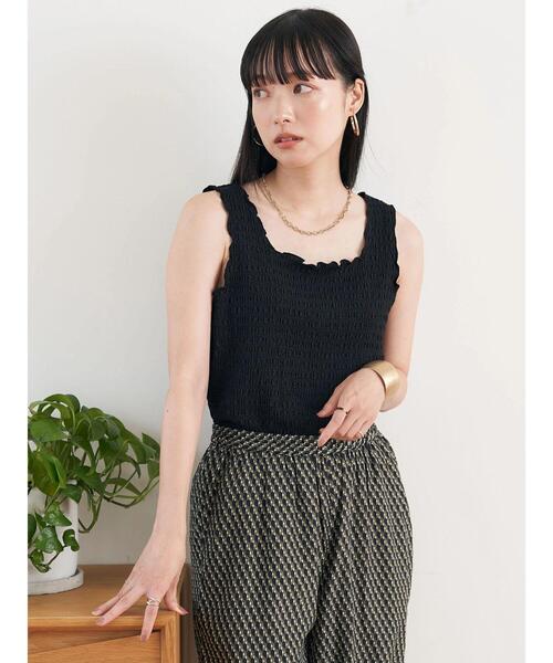 earth music&ecology（アースミュージックアンドエコロジー）の「ジャガードメロータンクトップ（タンクトップ・レディース・ブラック/アイボリー/ミント/ラベンダー・S/M）」の6枚目の写真