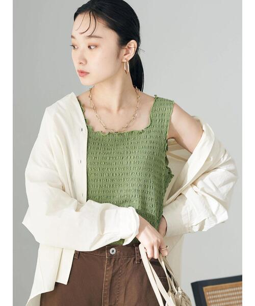 earth music&ecology（アースミュージックアンドエコロジー）の「ジャガードメロータンクトップ（タンクトップ・レディース・ブラック/アイボリー/ミント/ラベンダー・S/M）」の7枚目の写真