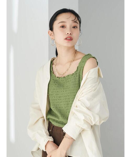 earth music&ecology（アースミュージックアンドエコロジー）の「ジャガードメロータンクトップ（タンクトップ・レディース・ブラック/アイボリー/ミント/ラベンダー・S/M）」の20枚目の写真