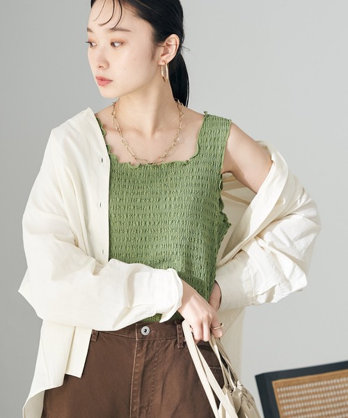 earth music&ecology（アースミュージックアンドエコロジー）の「ジャガードメロータンクトップ（タンクトップ・レディース・ブラック/アイボリー/ミント/ラベンダー・S/M）」の4枚目の写真