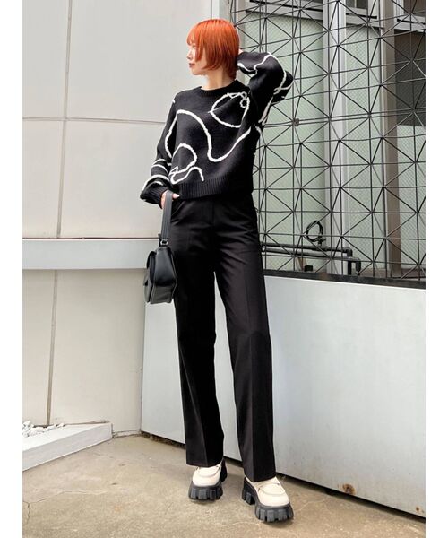 EMODA（エモダ）の「ラインパターンニット（ニット/セーター・レディース・ブラック/ホワイト/ブラウン・FREE）」の22枚目の写真