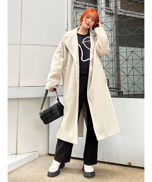 EMODA（エモダ）の「ラインパターンニット（ニット/セーター・レディース・ブラック/ホワイト/ブラウン・FREE）」の16枚目の写真