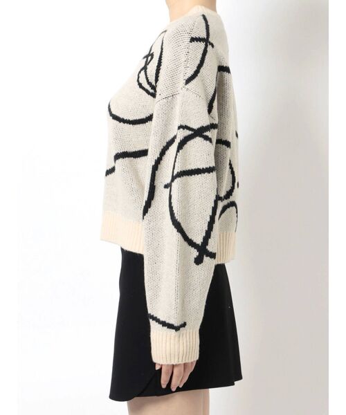 EMODA（エモダ）の「ラインパターンニット（ニット/セーター・レディース・ブラック/ホワイト/ブラウン・FREE）」の19枚目の写真