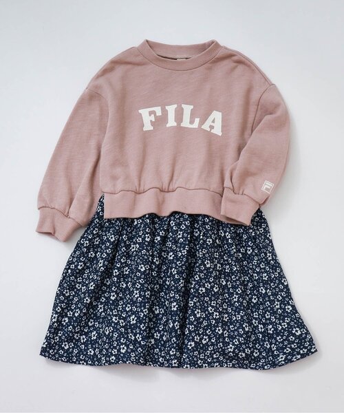 FILA(フィラ)の「WEB限定 FILA ドッキングワンピース(ワンピース・キッズ・ピンク/アイボリー・110/120/140/90/100/130/80)」の1枚目の写真