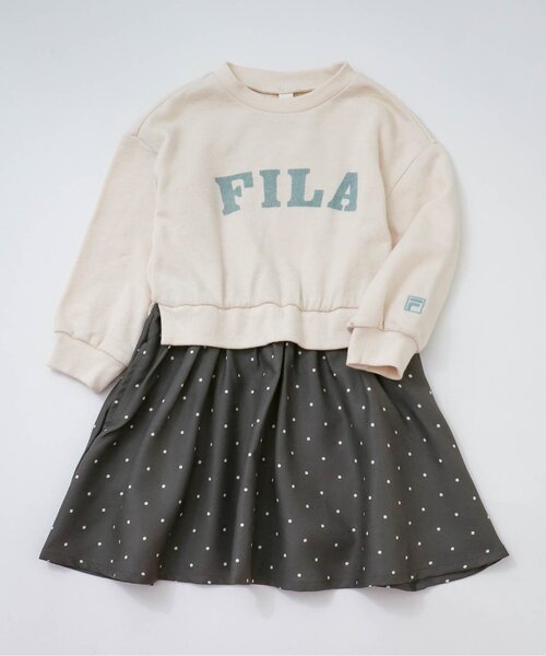 FILA(フィラ)の「WEB限定 FILA ドッキングワンピース(ワンピース・キッズ・ピンク/アイボリー・110/120/140/90/100/130/80)」の2枚目の写真