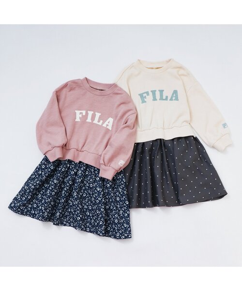 FILA(フィラ)の「WEB限定 FILA ドッキングワンピース(ワンピース・キッズ・ピンク/アイボリー・110/120/140/90/100/130/80)」の3枚目の写真