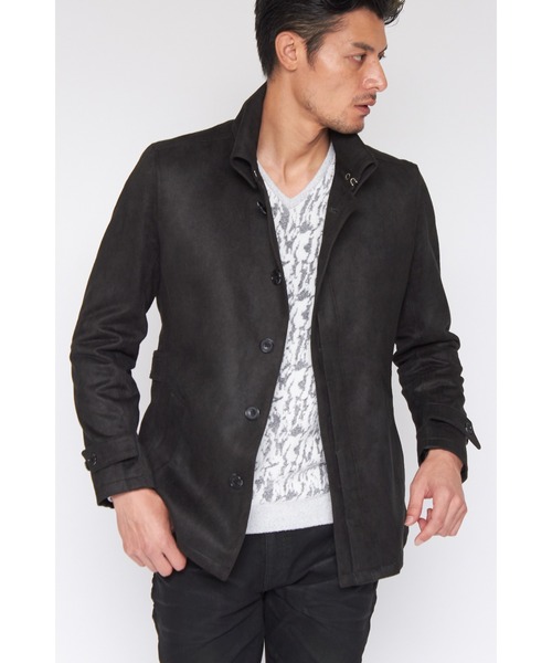 TORNADO MART（トルネードマート）の「TORNADO MART∴T/Cスエードライナー付き返し衿ジャケット（カバーオール・メンズ・ブラック/アイボリー/グリーン・L/LL/M）」の3枚目の写真