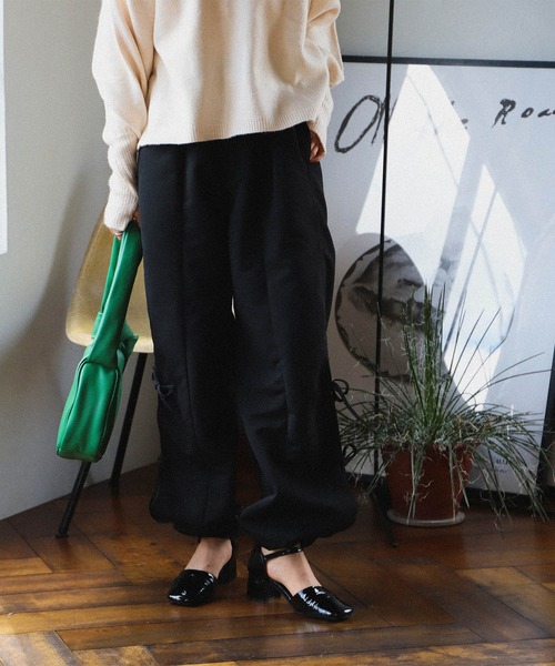BeAMS DOT（ビームスドット）の「BeAMS DOT / 裾 リボン ドロストパンツ（その他パンツ・レディース・ブラック/ベージュ/パープル・FREE）」の21枚目の写真