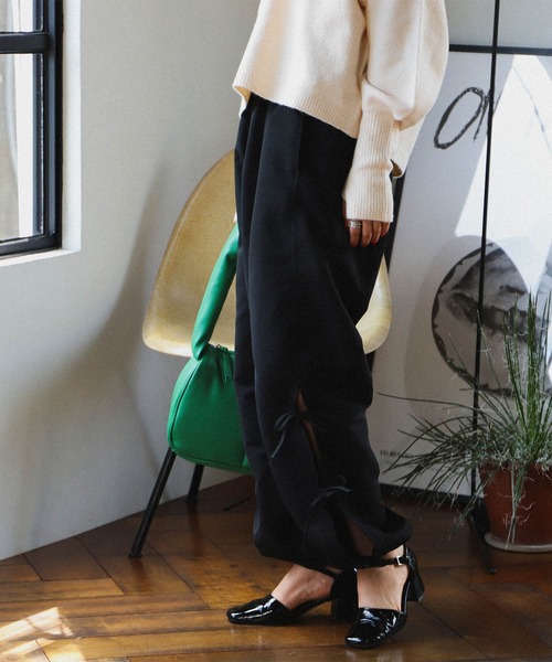 BeAMS DOT（ビームスドット）の「BeAMS DOT / 裾 リボン ドロストパンツ（その他パンツ・レディース・ブラック/ベージュ/パープル・FREE）」の22枚目の写真