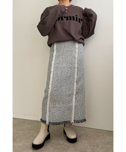 palm RICHE（ポームリシュ）の「ツイードタイトSK（スカート・レディース・ブラック/ネイビー/オフホワイト・M）」の20枚目の写真