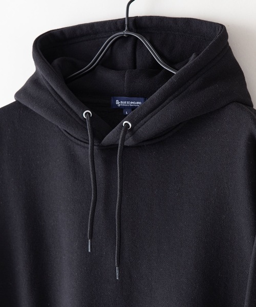 Blue Standard (ブルースタンダード)の「【BLUE STANDARD/ブルースタンダード】11oz 裏起毛 プルオーバーパーカー フーディー ビッグシルエット(パーカー・メンズ・ネイビー/ホワイト/ブラック/杢グレー/ダークグリーン・SMALL/MEDIUM/LARGE/X-LARGE)」の7枚目の写真
