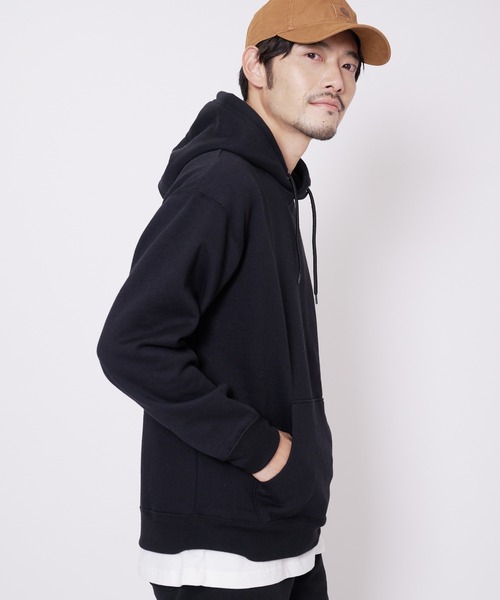 Blue Standard (ブルースタンダード)の「【BLUE STANDARD/ブルースタンダード】11oz 裏起毛 プルオーバーパーカー フーディー ビッグシルエット(パーカー・メンズ・ネイビー/ホワイト/ブラック/杢グレー/ダークグリーン・SMALL/MEDIUM/LARGE/X-LARGE)」の22枚目の写真
