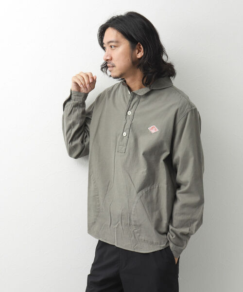 DANTON（ダントン）の「【DANTON/ダントン】ROUND COLLAR P.O SHIRT L/S FLANNEL プルオーバー フランネルシャツ（シャツ/ブラウス・メンズ・オリーブ/チャコールグレー/ダークブラウン・40/44/38/42）」の7枚目の写真