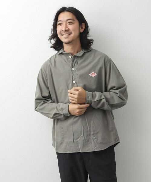 DANTON（ダントン）の「【DANTON/ダントン】ROUND COLLAR P.O SHIRT L/S FLANNEL プルオーバー フランネルシャツ（シャツ/ブラウス・メンズ・オリーブ/チャコールグレー/ダークブラウン・40/44/38/42）」の8枚目の写真