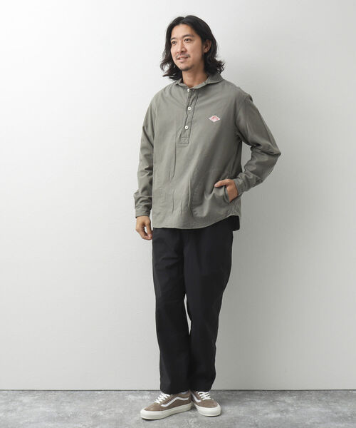 DANTON（ダントン）の「【DANTON/ダントン】ROUND COLLAR P.O SHIRT L/S FLANNEL プルオーバー フランネルシャツ（シャツ/ブラウス・メンズ・オリーブ/チャコールグレー/ダークブラウン・40/44/38/42）」の9枚目の写真