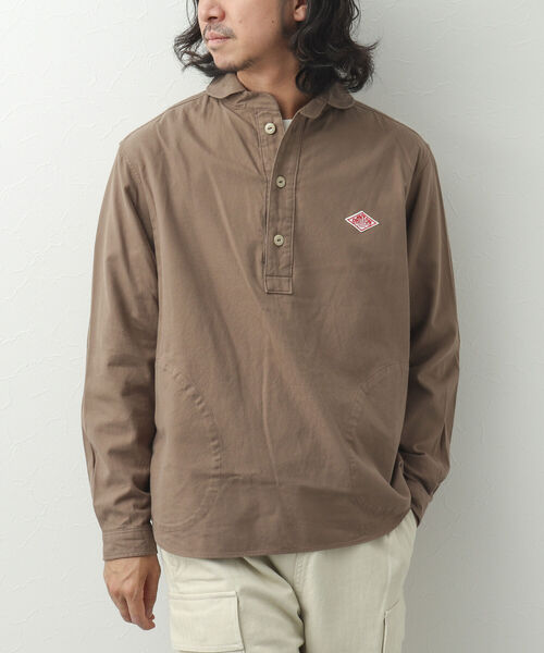 DANTON（ダントン）の「【DANTON/ダントン】ROUND COLLAR P.O SHIRT L/S FLANNEL プルオーバー フランネルシャツ（シャツ/ブラウス・メンズ・オリーブ/チャコールグレー/ダークブラウン・40/44/38/42）」の11枚目の写真