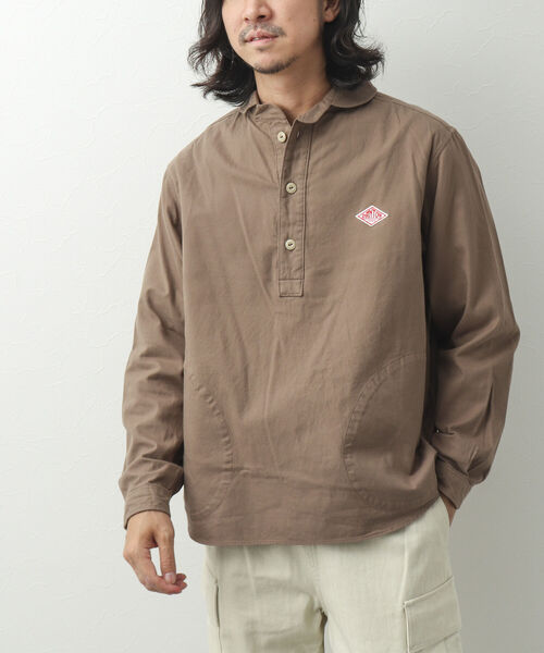 DANTON（ダントン）の「【DANTON/ダントン】ROUND COLLAR P.O SHIRT L/S FLANNEL プルオーバー フランネルシャツ（シャツ/ブラウス・メンズ・オリーブ/チャコールグレー/ダークブラウン・40/44/38/42）」の13枚目の写真