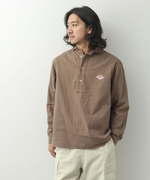 DANTON（ダントン）の「【DANTON/ダントン】ROUND COLLAR P.O SHIRT L/S FLANNEL プルオーバー フランネルシャツ（シャツ/ブラウス・メンズ・オリーブ/チャコールグレー/ダークブラウン・40/44/38/42）」の14枚目の写真