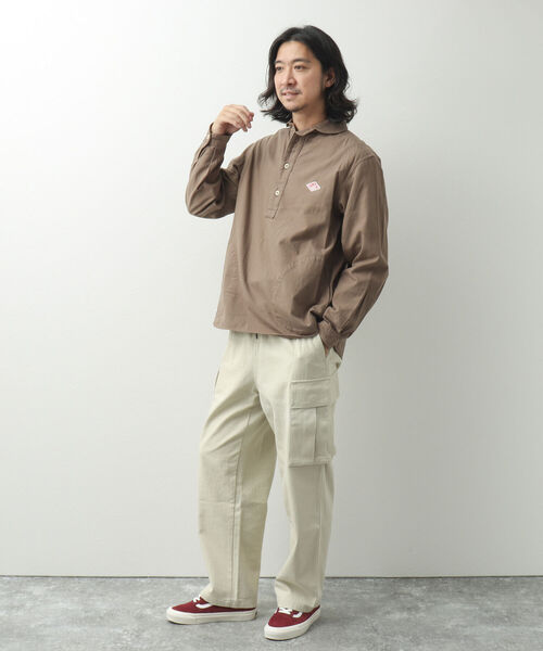 DANTON（ダントン）の「【DANTON/ダントン】ROUND COLLAR P.O SHIRT L/S FLANNEL プルオーバー フランネルシャツ（シャツ/ブラウス・メンズ・オリーブ/チャコールグレー/ダークブラウン・40/44/38/42）」の15枚目の写真