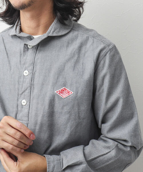 DANTON（ダントン）の「【DANTON/ダントン】ROUND COLLAR P.O SHIRT L/S FLANNEL プルオーバー フランネルシャツ（シャツ/ブラウス・メンズ・オリーブ/チャコールグレー/ダークブラウン・40/44/38/42）」の4枚目の写真