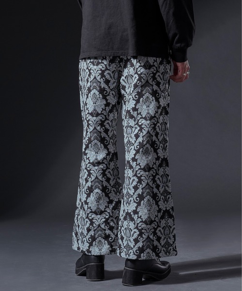 70s ジャガードスラックス　フレアパンツ seyto（セイト）の「Jacquard fringe flared pants / ジャガード