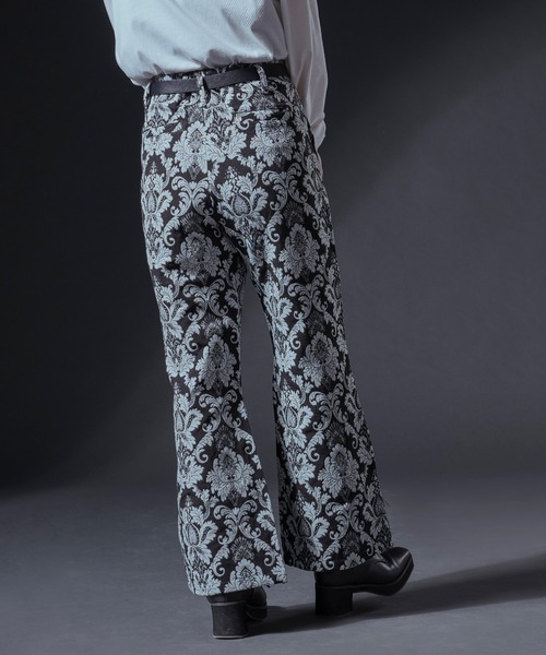 Ellno Loset（エルノロゼット）の「ジャガードワイドフレアパンツ/セットアップ対応（スラックス・メンズ・ブラック・SMALL/MEDIUM/LARGE）」の6枚目の写真