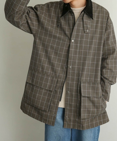 SENSE OF PLACE by URBAN RESEARCH（センスオブプレイスバイアーバンリサーチ）の「チェックハンティングジャケット（ミリタリージャケット・メンズ・ベージュ/グリーン・MEDIUM/LARGE）」の5枚目の写真