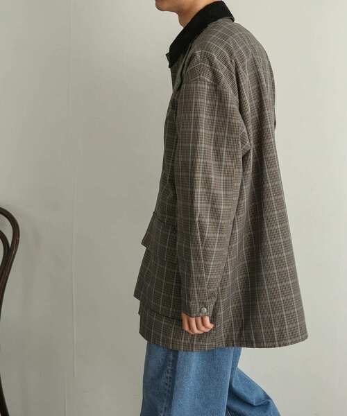 SENSE OF PLACE by URBAN RESEARCH（センスオブプレイスバイアーバンリサーチ）の「チェックハンティングジャケット（ミリタリージャケット・メンズ・ベージュ/グリーン・MEDIUM/LARGE）」の10枚目の写真
