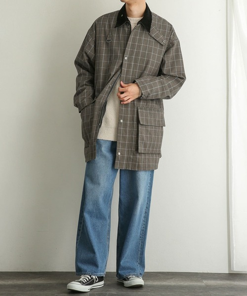 SENSE OF PLACE by URBAN RESEARCH（センスオブプレイスバイアーバンリサーチ）の「チェックハンティングジャケット（ミリタリージャケット・メンズ・ベージュ/グリーン・MEDIUM/LARGE）」の11枚目の写真