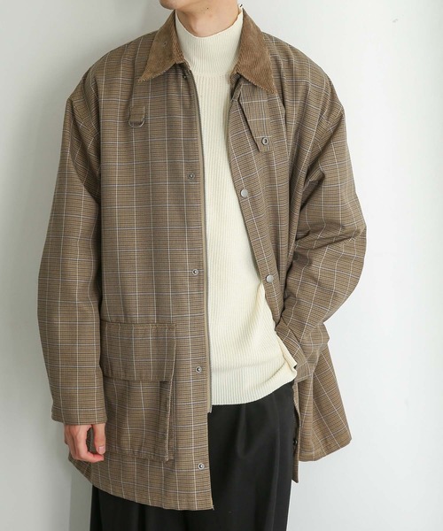 SENSE OF PLACE by URBAN RESEARCH（センスオブプレイスバイアーバンリサーチ）の「チェックハンティングジャケット（ミリタリージャケット・メンズ・ベージュ/グリーン・MEDIUM/LARGE）」の16枚目の写真