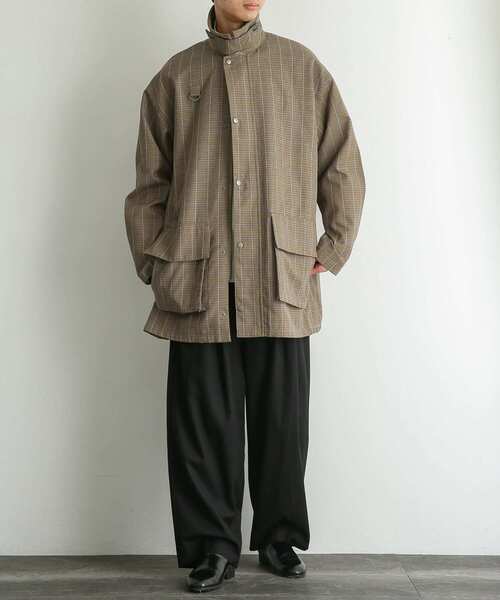 SENSE OF PLACE by URBAN RESEARCH（センスオブプレイスバイアーバンリサーチ）の「チェックハンティングジャケット（ミリタリージャケット・メンズ・ベージュ/グリーン・MEDIUM/LARGE）」の22枚目の写真