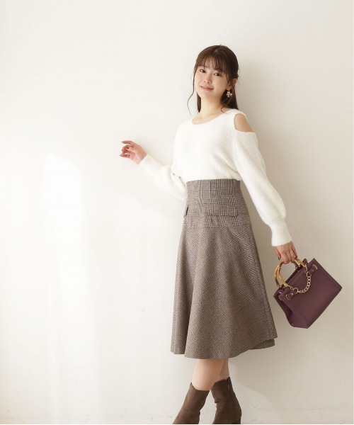 PROPORTION BODY DRESSING（プロポーションボディドレッシング）の「ハイウエストフレアスカート / 1212220009（スカート・レディース・パープル/ベージュ・SMALL/X-SMALL/MEDIUM）」の5枚目の写真