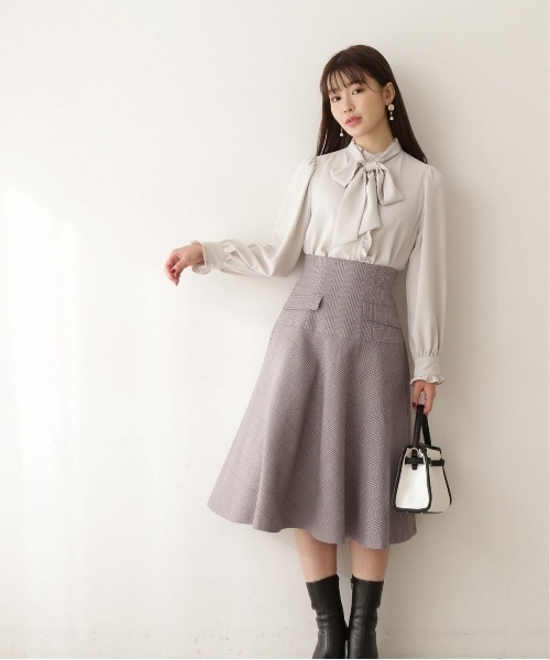 PROPORTION BODY DRESSING（プロポーションボディドレッシング）の「ハイウエストフレアスカート / 1212220009（スカート・レディース・パープル/ベージュ・SMALL/X-SMALL/MEDIUM）」の15枚目の写真