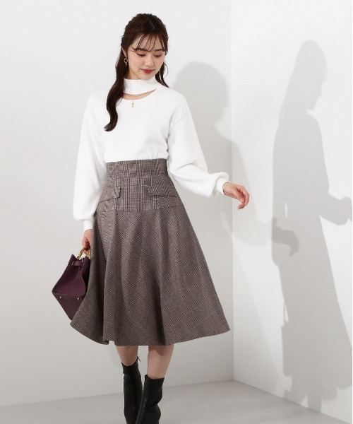 PROPORTION BODY DRESSING（プロポーションボディドレッシング）の「ハイウエストフレアスカート / 1212220009（スカート・レディース・パープル/ベージュ・SMALL/X-SMALL/MEDIUM）」の10枚目の写真