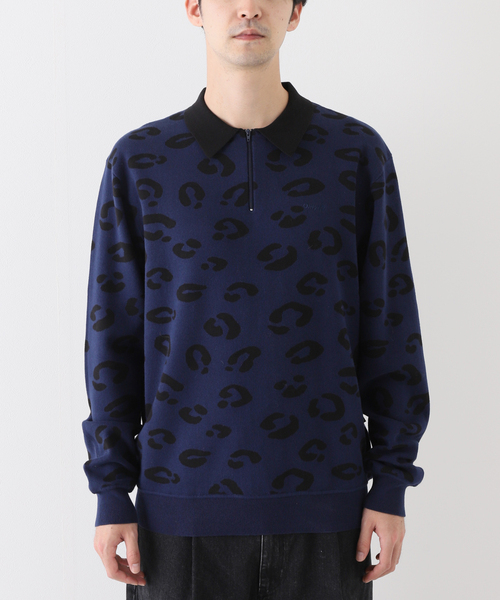 ONLY NY(オンリーニューヨーク)の「【ONLY NY / オンリーニューヨーク】LEOPARD KNIT ポロ(ニット/セーター・メンズ・ネイビー・MEDIUM/LARGE)」の4枚目の写真