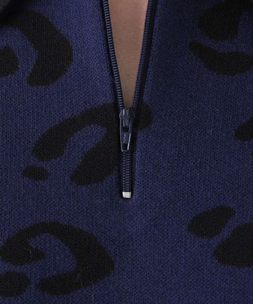 ONLY NY(オンリーニューヨーク)の「【ONLY NY / オンリーニューヨーク】LEOPARD KNIT ポロ(ニット/セーター・メンズ・ネイビー・MEDIUM/LARGE)」の7枚目の写真