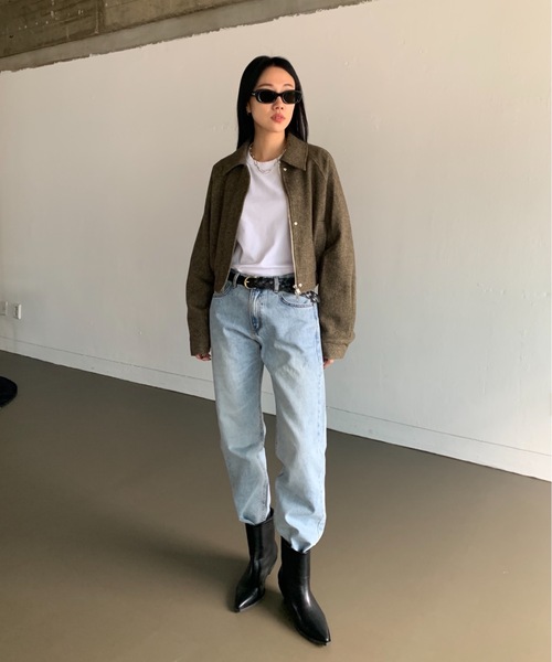 Didot.showroom（ディドット ショールーム）の「《 シェットランドウール100％ 》ヘリンボーンツイードブルゾン（ブルゾン・レディース・カーキ・FREE）」の14枚目の写真