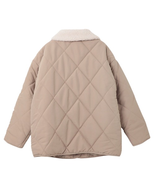 襟ボア2wayダイヤキルティングブルゾン（ブルゾン）｜andme