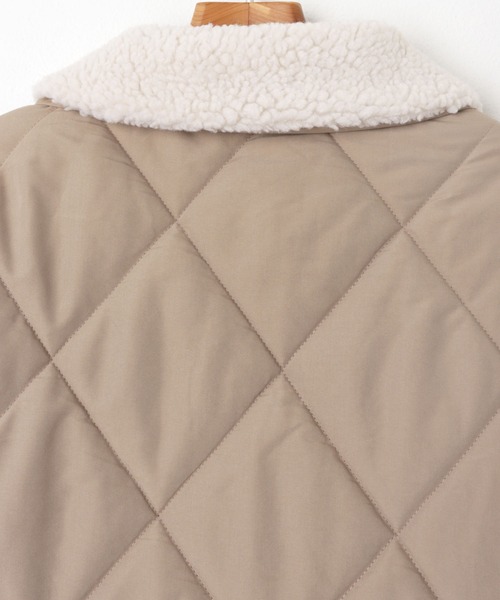 andme(アンドミー)の「襟ボア2wayダイヤキルティングブルゾン(ブルゾン・レディース・ベージュ/アイボリー/ブラック・M)」の6枚目の写真