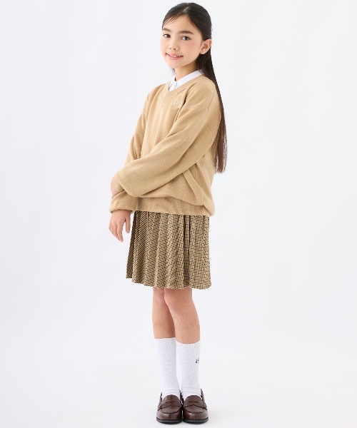 repipi armario(レピピ アルマリオ)の「【repipi armario / レピピアルマリオ】キッズカラーセーター ニット Vネック スクール 制服(ニット/セーター・キッズ・パープル/ブラウン/オフホワイト/サックスブルー/ライトイエロー・170/140/150/160)」の13枚目の写真