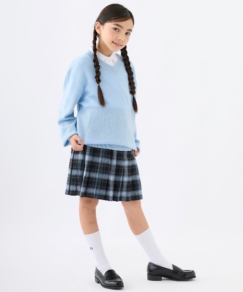 repipi armario(レピピ アルマリオ)の「【repipi armario / レピピアルマリオ】キッズカラーセーター ニット Vネック スクール 制服(ニット/セーター・キッズ・パープル/ブラウン/オフホワイト/サックスブルー/ライトイエロー・170/140/150/160)」の17枚目の写真