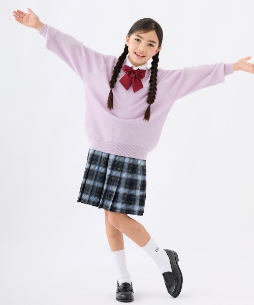 repipi armario(レピピ アルマリオ)の「【repipi armario / レピピアルマリオ】キッズカラーセーター ニット Vネック スクール 制服(ニット/セーター・キッズ・パープル/ブラウン/オフホワイト/サックスブルー/ライトイエロー・170/140/150/160)」の22枚目の写真