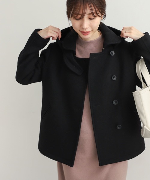 URBAN RESEARCH DOORS（アーバンリサーチドアーズ）の「ショールカラー2WAYショートコート（ピーコート・レディース・カーキ/ブラック/キャメル・SMALL/MEDIUM）」の22枚目の写真