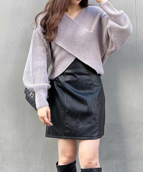 INGNI(イング)の「もちもちカシュクールニット(ニット/セーター・レディース・アイボリー/ブラック/グレー系その他/ブルー・M)」の10枚目の写真