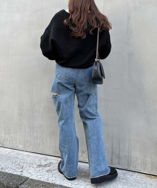 INGNI(イング)の「もちもちカシュクールニット(ニット/セーター・レディース・アイボリー/ブラック/グレー系その他/ブルー・M)」の22枚目の写真