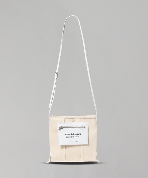 beautiful people(ビューティフルピープル)の「beautiful people lining logo pocket mini shoulder bag 7325611967(ショルダーバッグ・レディース・ブラック/グレー/オフホワイト・FREE)」の2枚目の写真