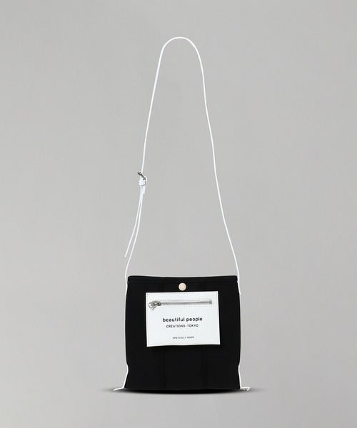 beautiful people(ビューティフルピープル)の「beautiful people lining logo pocket mini shoulder bag 7325611967(ショルダーバッグ・レディース・ブラック/グレー/オフホワイト・FREE)」の3枚目の写真